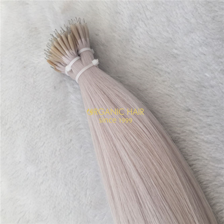 Human full cuticle hair nano ring hair extensions #60A color X135